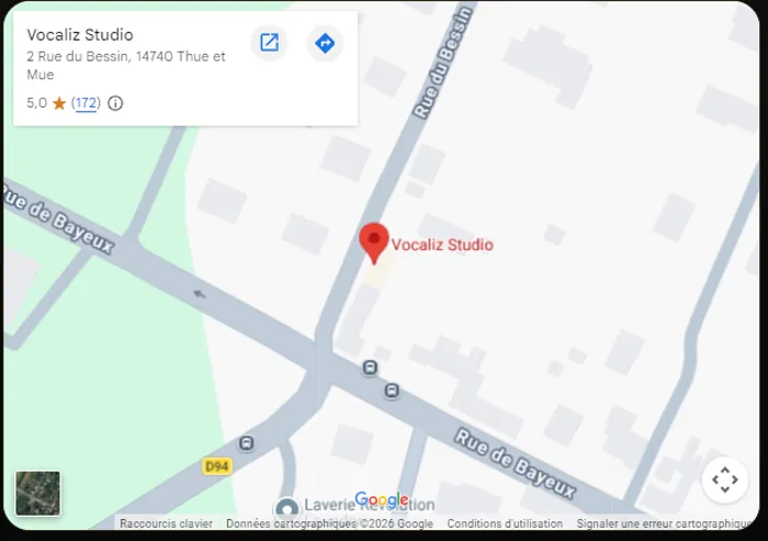 Plan d’accès à Vocaliz Studio près de Caen